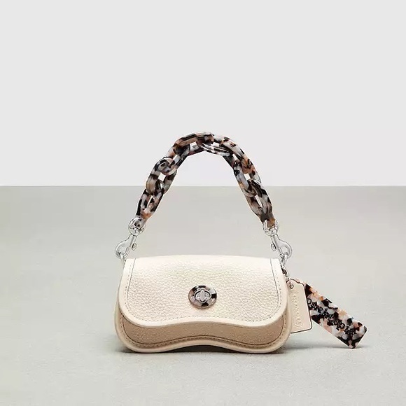 Coach Micro Wavy Dinky Cloud Leather Minibag Purse with Tortoise Link Ha… - Picture 1 of 13